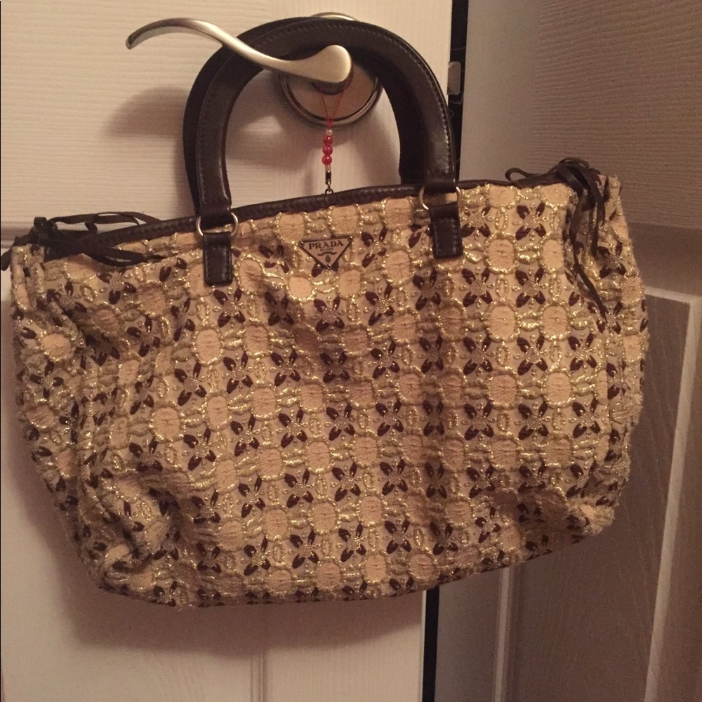 vintage Prada brocade bag